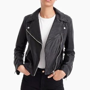 J. Crew Collection Washed Leather Motorcycle Jacket